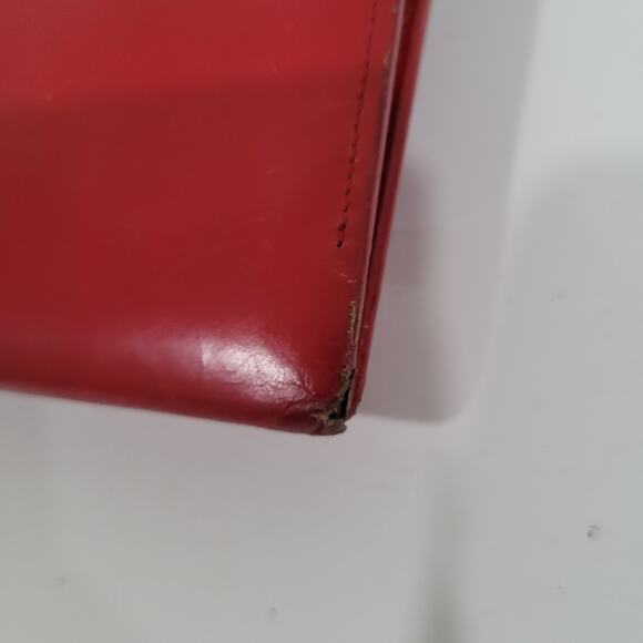 Burberry Leather Wallet Red Clutch Logo Large Nova Designer Vintage Folding Fair - Picture 12 of 13